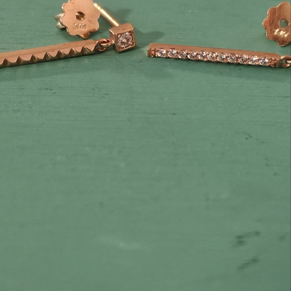 14K Rose Gold Dangle Unique Earrings Handmade In Korea (Brand: Julie Ok Jewelry) - Picture 2 of 6